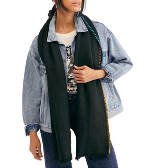 Free People Black Oversized Scarf - Picture 2 of 5